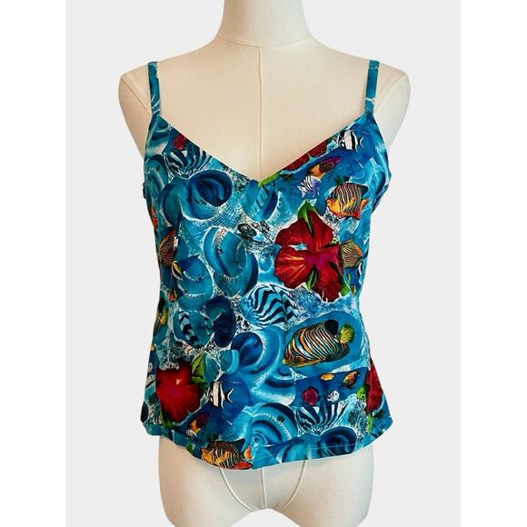 VTG. Under The Sea Crop Top Womens Size In The Eye Cape Hatteras Cotton Tank Y2K - Picture 2 of 7